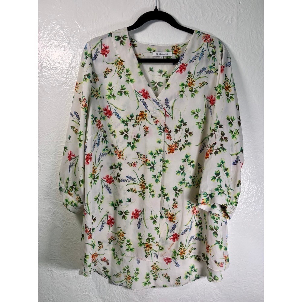 Tunic Top XL Pink Green Cottagecore Garden Party Fairy Shabby Chic Brunch Twee
